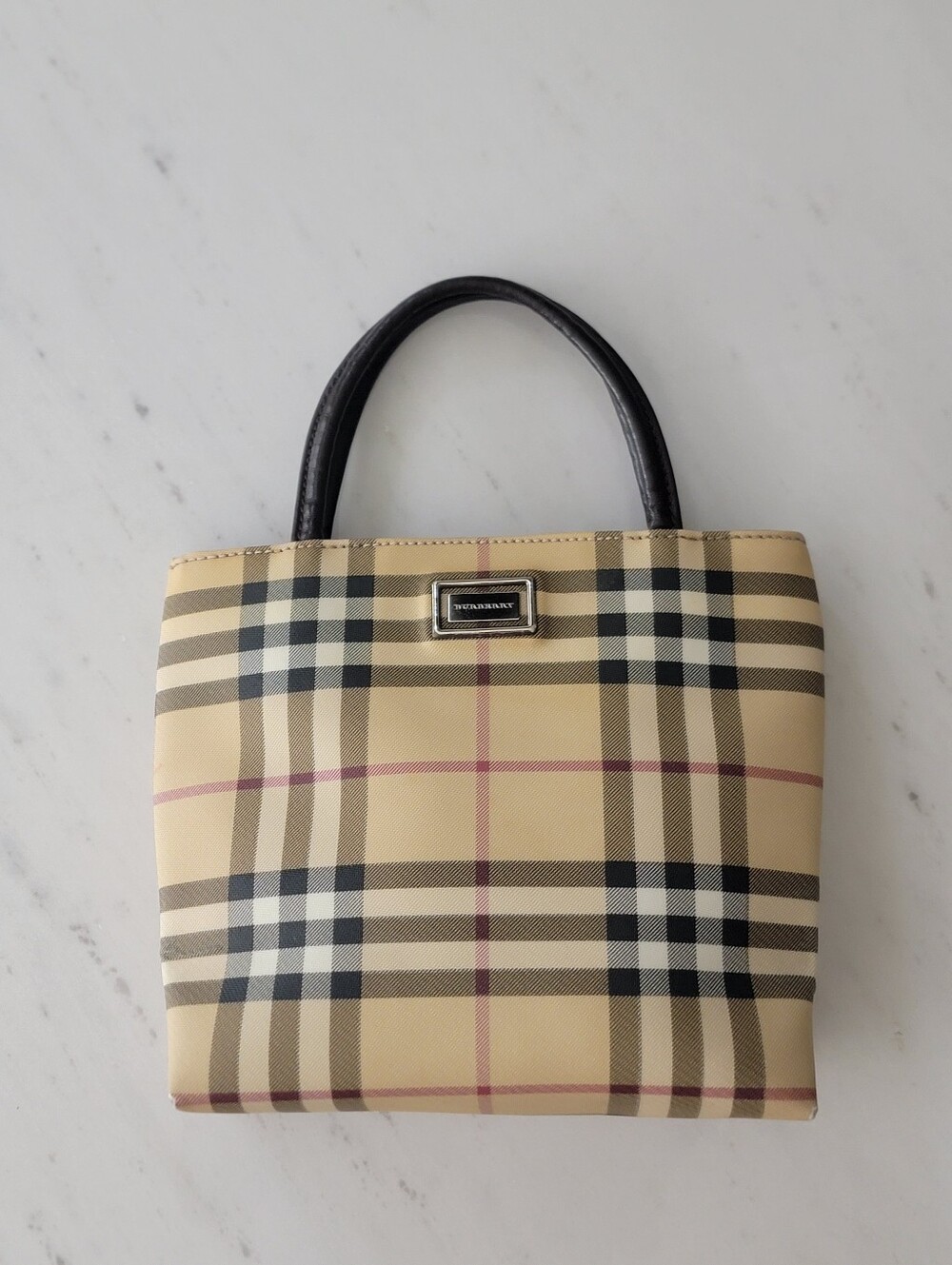 Burberry Haymarket Check Tote Bag Vintage with free purse organizer